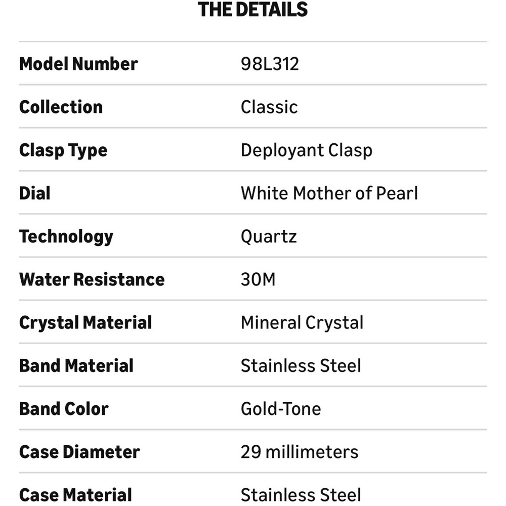 Bulova Women's Gold Watch with Crystal Detailing - Picture 8 of 8